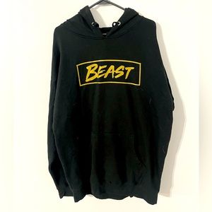 Mr. Beast Men's Pullover Hoodie - Sweatshirt Black - Size XXL - GOLD BEAST